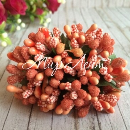 Гілочка з тичинками, темно-персикова, упаковка 144 шт.