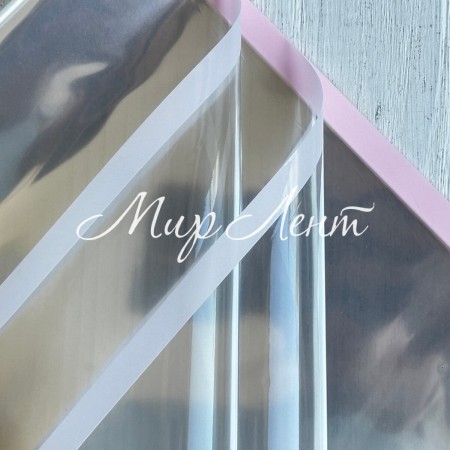 Пленка прозрачная с розовым кантом, 58х58 см, упаковка 20 шт.