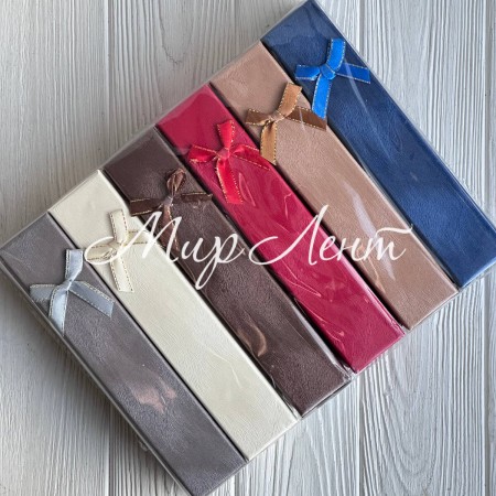 Набор коробочек для украшений прямоугольный, 21х4,3 см, с атласной ленточкой, УПАКОВКА 12 шт.