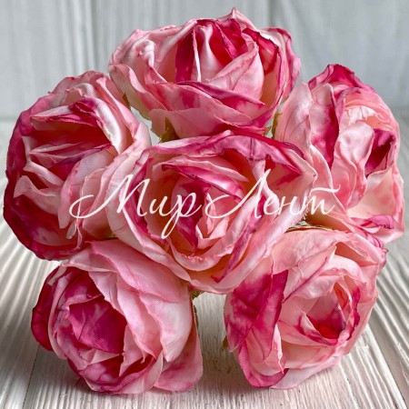 Винтажная роза, 3,5 см, розово-малиновая, упаковка 42 шт.