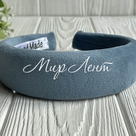 Обруч спорт велюр обьемный, 4 см, бирюзовый, шт.