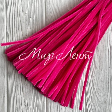 Синельний дріт простий, 6 мм х 30 см, малиновий, 100 шт.