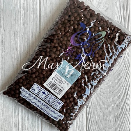 Бусина матовая "Зефирка", 8 мм, коричневая, упаковка 500 грамм