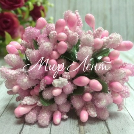 Веточка с тычинками, светло-розовая, упаковка 144 шт.