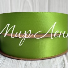 Двусторонняя атласная лента New (премиум), 2,5 см, киви, рулон 23 м