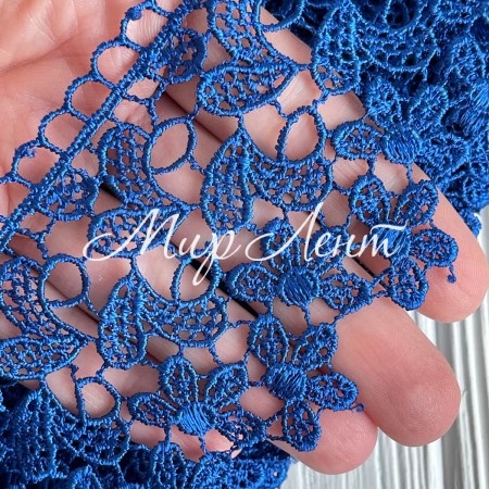 Кружево макраме Оливия, 6,5 см, темно-синий, рулон 9 м