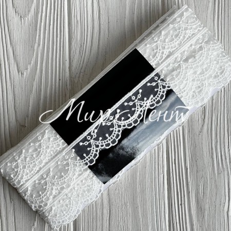 Мереживо органзове (D30115), 2,5 см, айворі, рулон 13 м