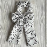 Резинка Твилли жатка бант в цветочек