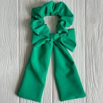 Резинка Твилли жатка с бантом однотонная