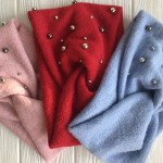 Повязка ангора широкая с жемчугом