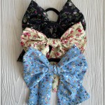 Резинка Твилли большой бант в цветочек