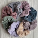 Скранч велюр с бусинками