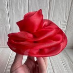 Брошка-цветок из органзи маленькая двойная