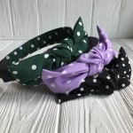 Обруч тканевый в горох (с бантом)