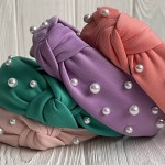 Обруч креп чалма с жемчугом