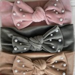 Повязка спортвелюр бант с жемчугом