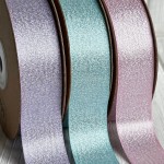 Лента атласная двусторонняя с серебряным напылением