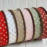 Лента мешковина в сердечко