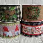 Лента новогодняя с проволокой 6,3 см