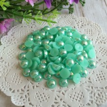 Полубусина 8 мм, мятный перламутр, упаковка 250 г