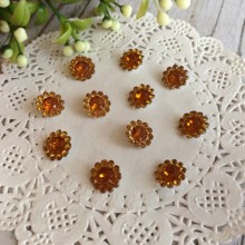 Серединка цветочек-ромбик, 11 мм, оранжевый, упаковка 2000 шт.