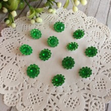 Серединка цветочек-ромбик, 11 мм, светло-зеленый, упаковка 2000 шт.