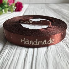 Атлас 0,9 см, Hand made New, шоколадный, рулон 18 м