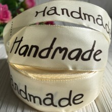 Атлас 2,5 см, Hand made New, молочный, рулон 18 м