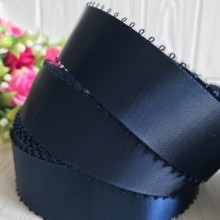 Атлас двухсторонний с петельками 2,5 см, сапфировый, рулон 20 ярдов