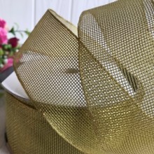 Лента сеточка, 4,5 см, золото, рулон 23 м