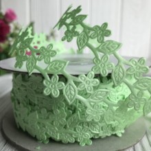 Кружевная лента цветочек вьюнок, 2 см, нежно-салатовый, рулон 20 м