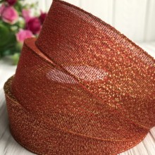 Парча 2,5 см, красный, рулон 23 м