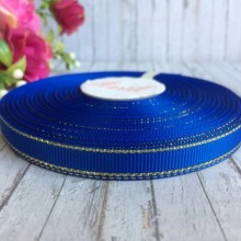 Репс 0,9 см люрекс (золото), темно-синий, рулон 23 м