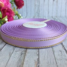 Репс 0,9 см люрекс (золото), лиловый, рулон 23 м