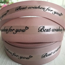 Репс Best wishes for you, 2,5 см, пудровый, рулон 18 м