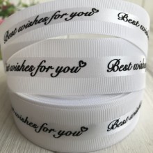 Репс Best wishes for you, 2,5 см, белый, рулон 18 м