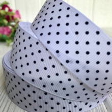 Репс 2,5 см горох (little), бело-черный, рулон 23 м