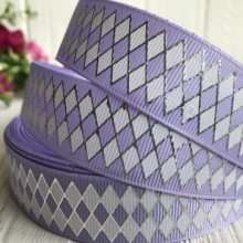 Репс с ромбами, 2,5 см, лиловый, рулон 23 м