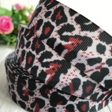 Репс 2,5 см, серый леопард, рулон 18 м