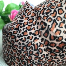 Репс 4 см, кофейный леопард, рулон 18 м