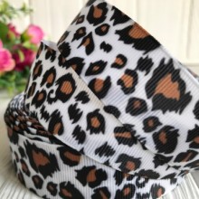 Репс 2,5 см, белый леопард, рулон 18 м