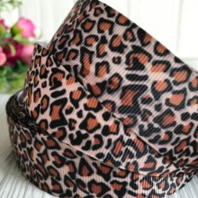 Репс 2,5 см, кофейный леопард, рулон 18 м