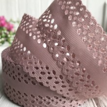 Репс 3,5 см, листик перфорация, пудровый, рулон 20 м