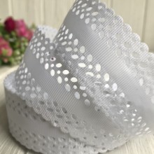 Репс 3,5 см, листик перфорация, белый, рулон 20 м