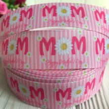 Репс 2,5 см, М ромашка М на рожевому, рулон 23 м Репс 2,5 см, М ромашка М на рожевому, рулон 23 м
