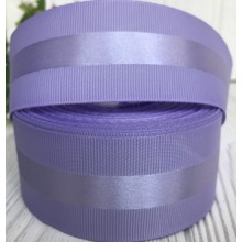 Репс с атласной полосой, 4 см, лиловый, рулон 23 м
