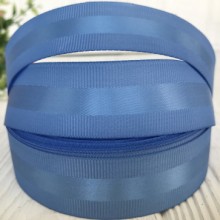 Репс с атласной полосой, 2,5 см, светло-синий, рулон 23 м