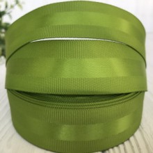 Репс с атласной полосой, 2,5 см, оливковый, рулон 23 м