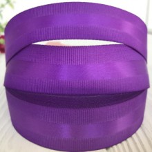 Репс с атласной полосой, 2,5 см, темно-фиолетовый, рулон 23 м