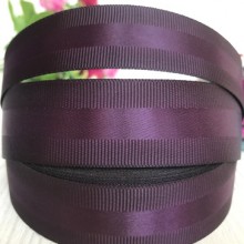 Репс с атласной полосой, 2,5 см, черничный, рулон 23 м